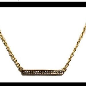 Delicate genuine Diamond accent bar necklace